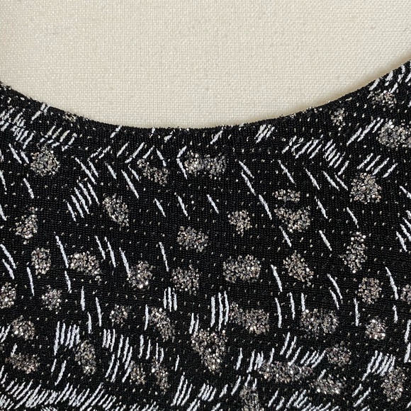 R&M Richards Vintage Black Silver Glitter Holiday Party Tank Camisole- Sz-18W - Picture 3 of 14